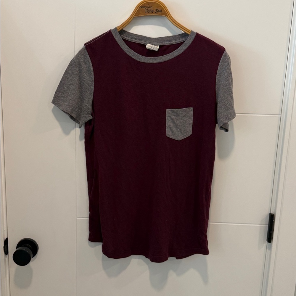 PINK by Victoria's Secret Maroon Crewneck with Gray Trim size small